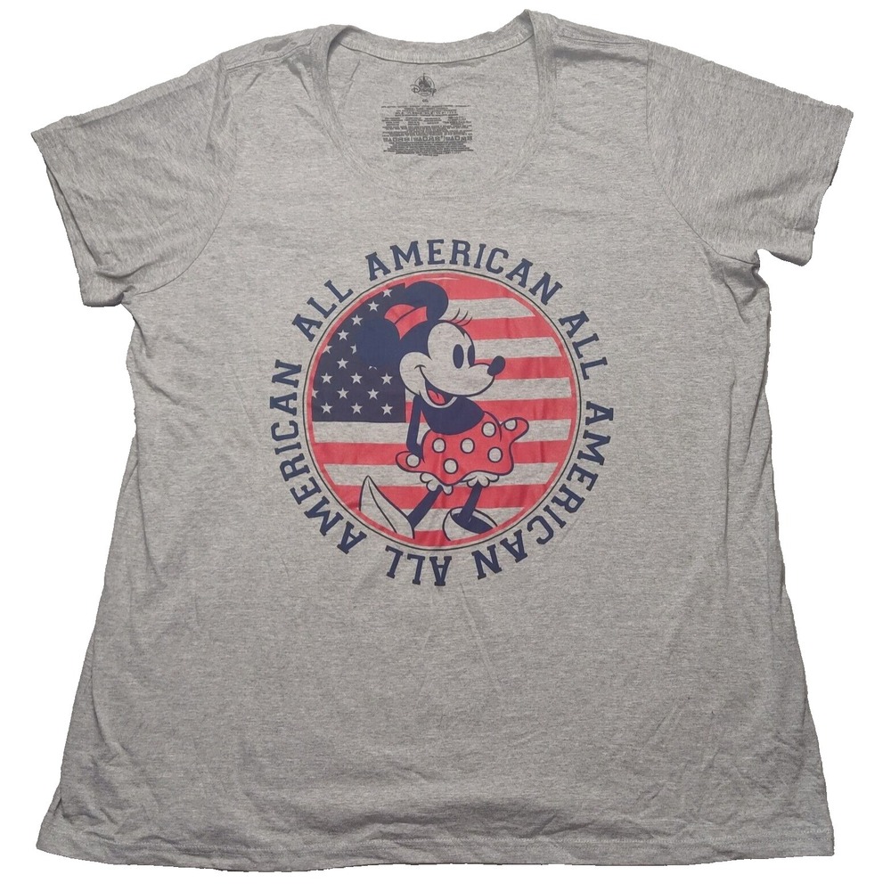 ALL AMERICAN MINNIE‎ MOUSE DISNEY STORE Women Size 4XL Gray T-Shirt NEW